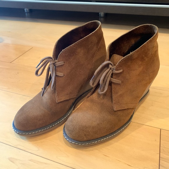 J crew MacAlister wedge booties dark cognac size 7 - Picture 2 of 9